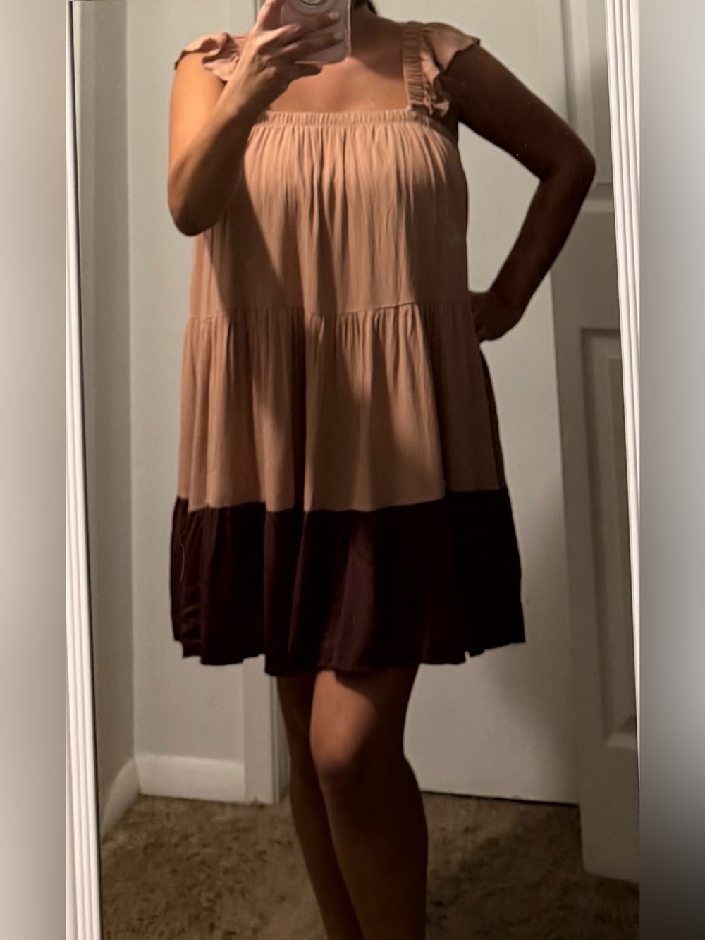 Pink Lily mini dress with ruffle detail